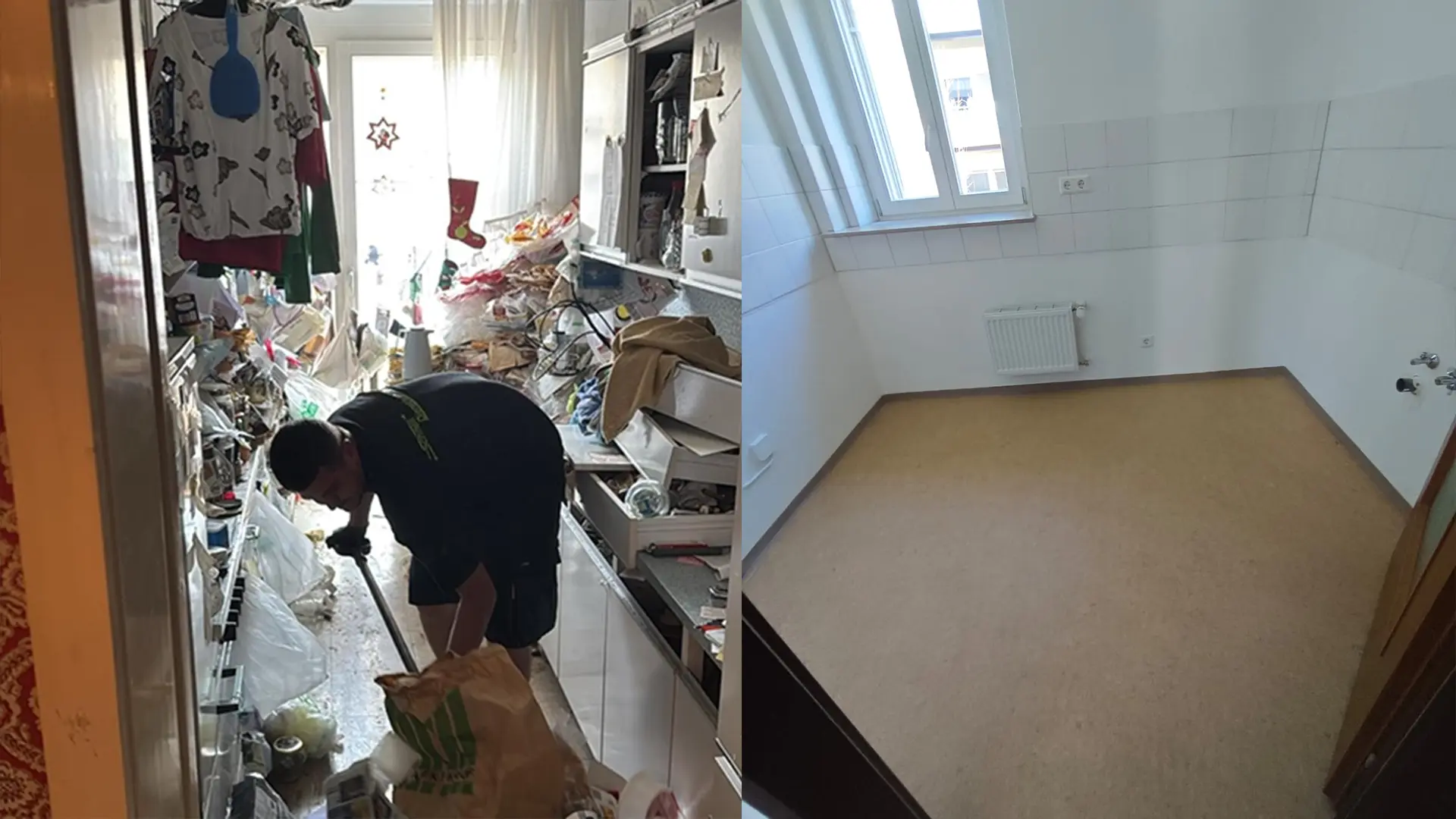 Messiewohnung Entrümpelung Stuttgart – vollgestopfte Küche wird fachgerecht geräumt